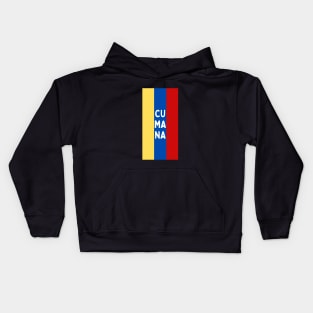 Cumana City in Venezuelan Flag Colors Vertical Kids Hoodie